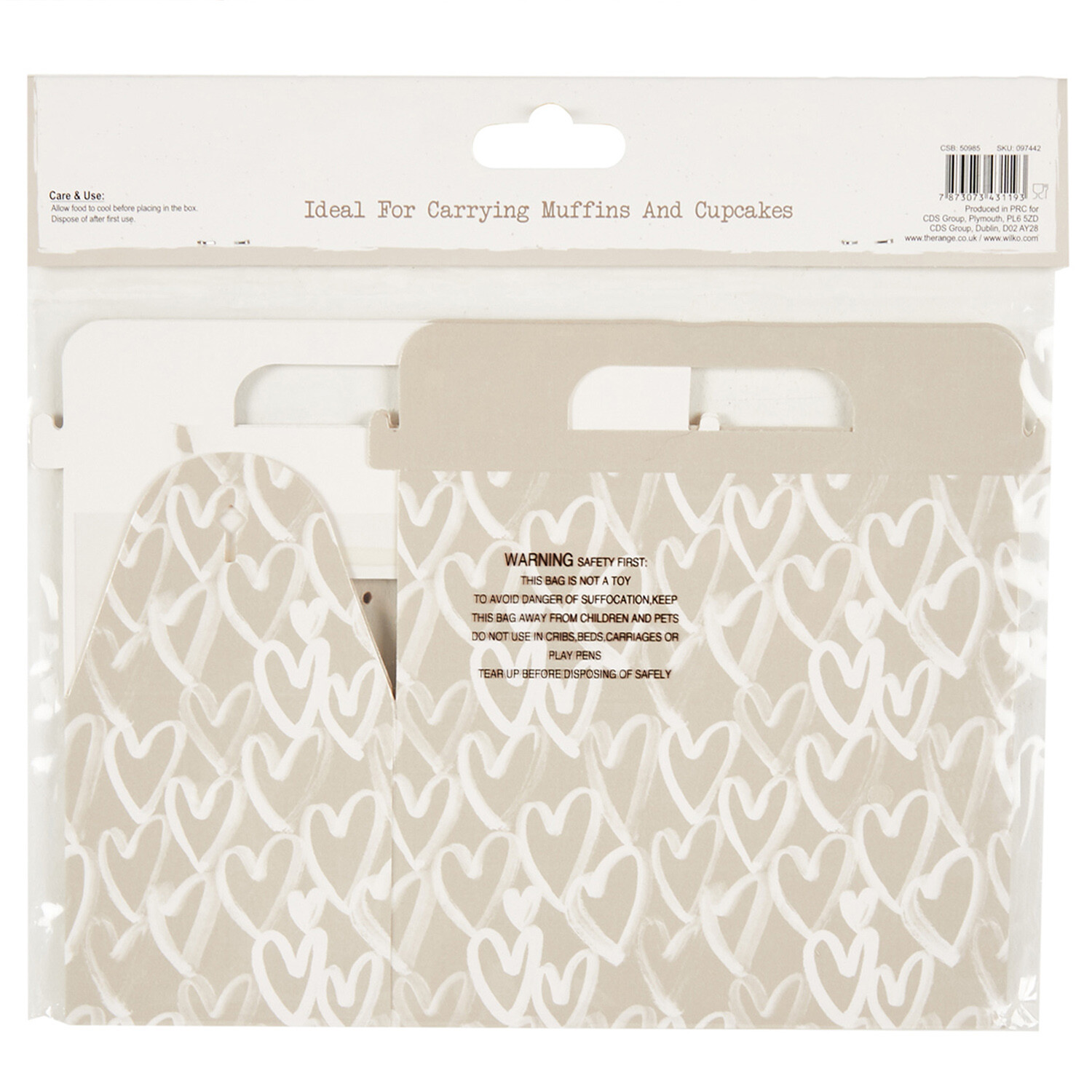 Pack of 2 Gold Hearts Cupcake Boxes - Neutral Image 2