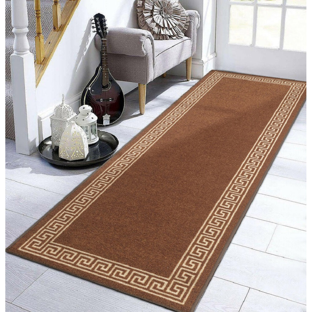 Smart Living Greekey Brown and Beige Gel Back Non-Slip Door Mat 40 x 60cm Image 3