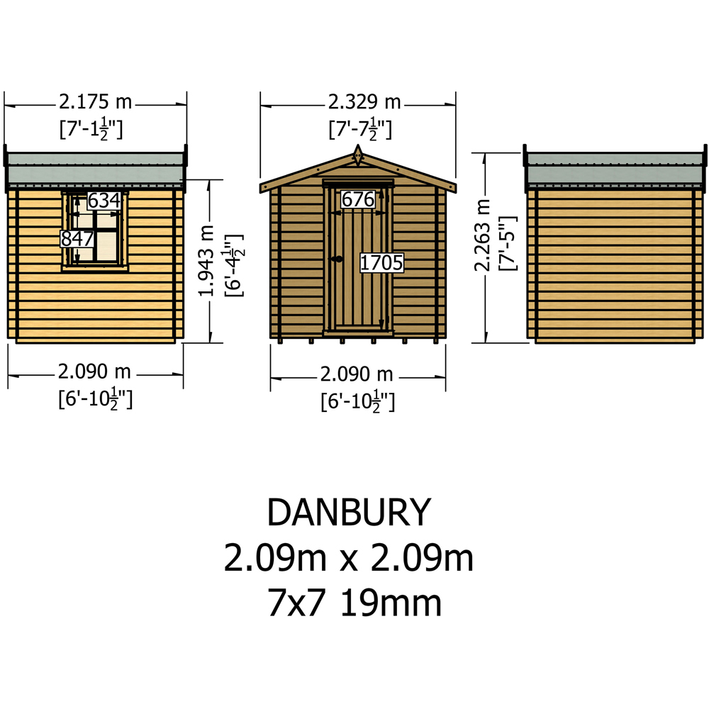 Shire Danbury 7 x 7ft Log Cabin Image 6