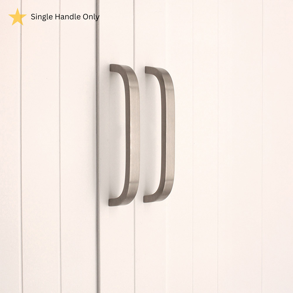 Spira Brass Satin Silver Curved Bar Handle 135mm Image 2