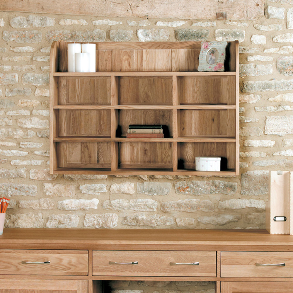 Baumhaus Mobel 10 Compartment Oak Reversible Wall Rack Image 2