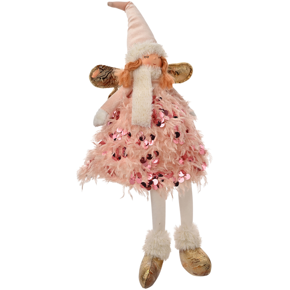 The Seasonal Gift Co. Sitting LED Aurelia Angel Decoration with Dangling legs Image 4