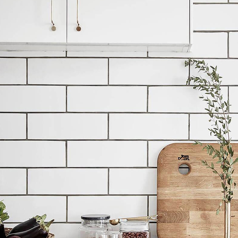 Top Ceramics Metro White Flat Gloss Ceramic Wall Tile 100 x 300mm 0.84sqm Image 3