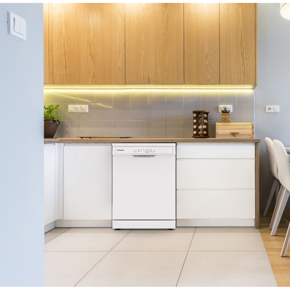 Montpellier MDWD1354W 60cm White Freestanding Dishwasher Image 2