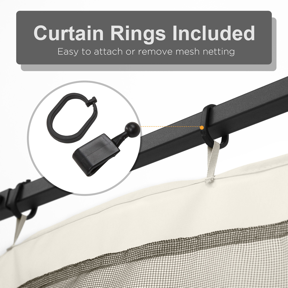 Outsunny 3 x 2m Universal Replacement Gazebo Mesh Netting Screen Wall Image 5