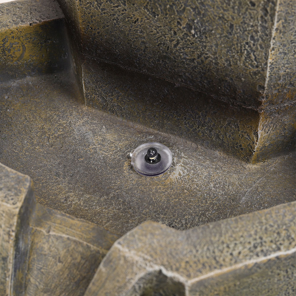 Living and Home 3-Tier Solar Rustic Garden Fountain with LED Lights Image 7