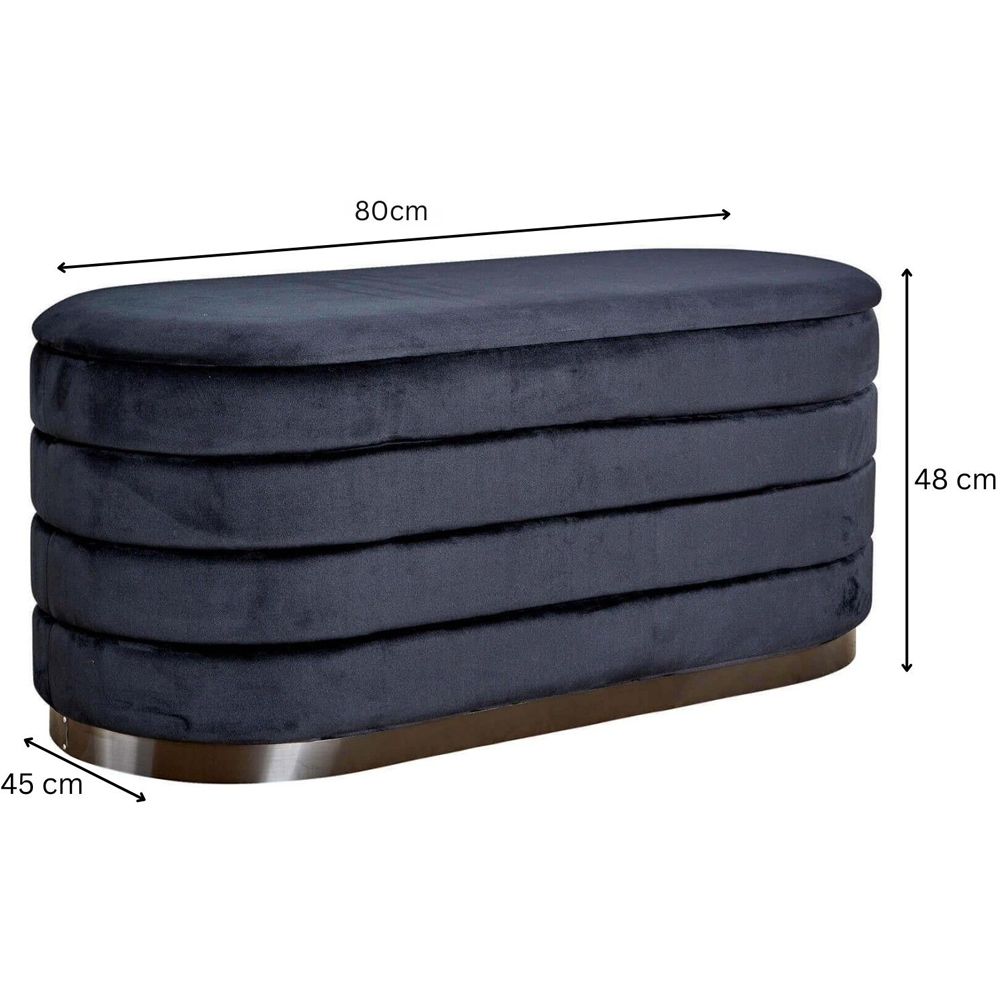 Home Source Cake Black Velvet Single Storage Ottoman Image 7