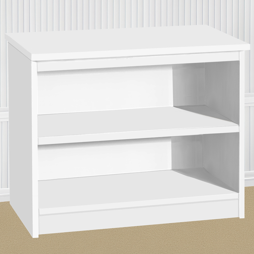 R White Cabinets 2 Shelf White Desk Height Wide Bookcase Image 1