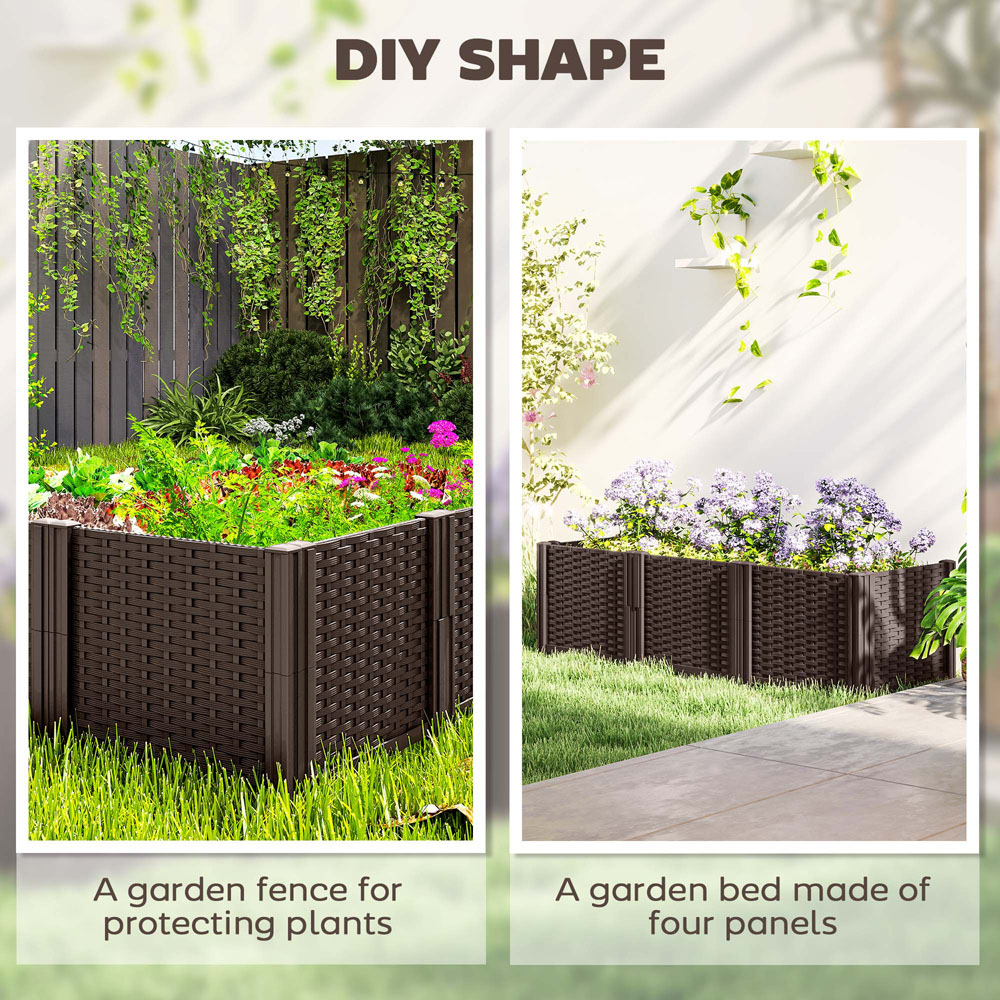 Outsunny Modular Raised Bed Planter Box Kit 1.4 x 3.9ft Image 4