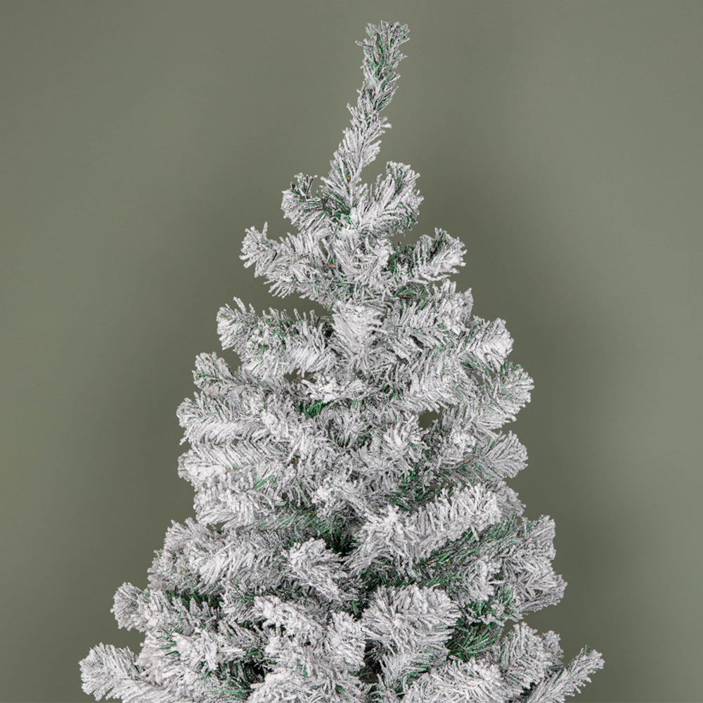 Samuel Alexander Snow Flocked Artificial Christmas Tree with Green Metal Stand 6ft Image 3