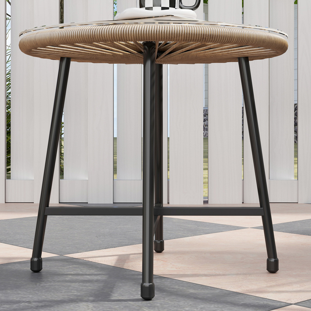 Outsunny Acapulco 3 Piece Rattan Bistro Set Natural Image 3