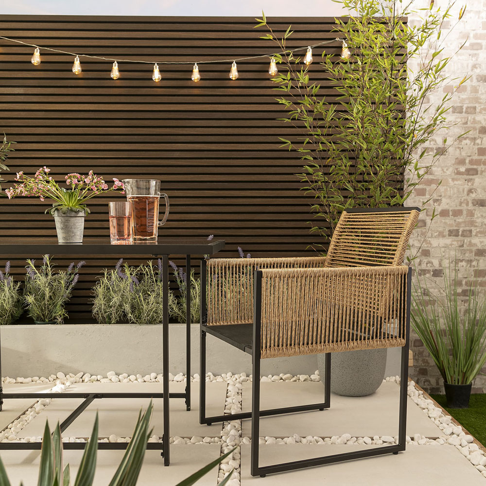 Noa and Nani Jari 2 Seater Black Rattan Garden Bistro Set Image 4