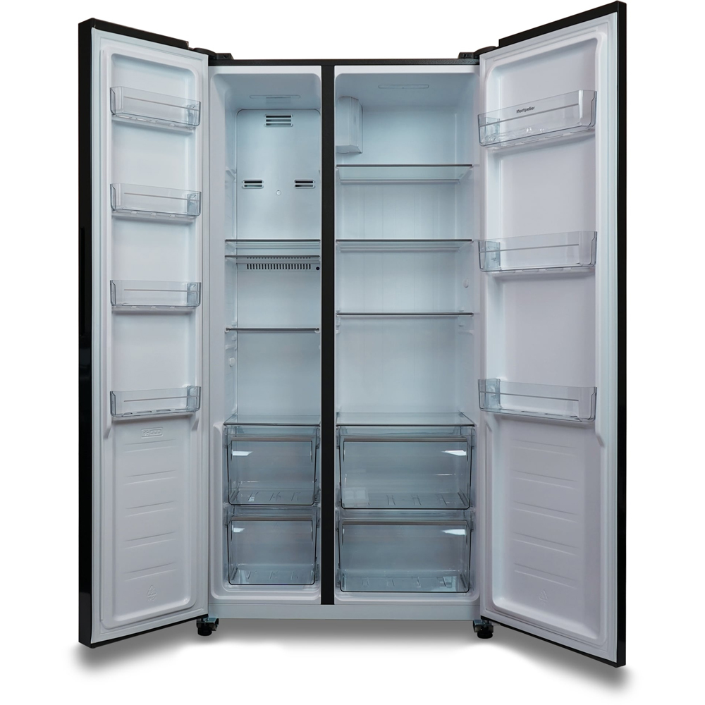 Montpellier MSBS442K Black American Style 442L Fridge Freezer Image 3