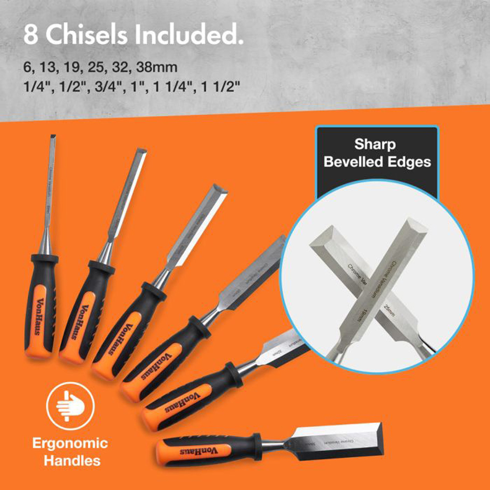 VonHaus 8 Piece Chisel Set Image 8