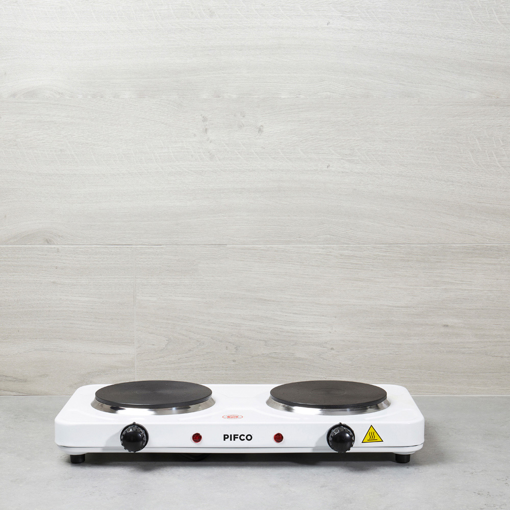 Pifco White Electric Double Hob Image 2