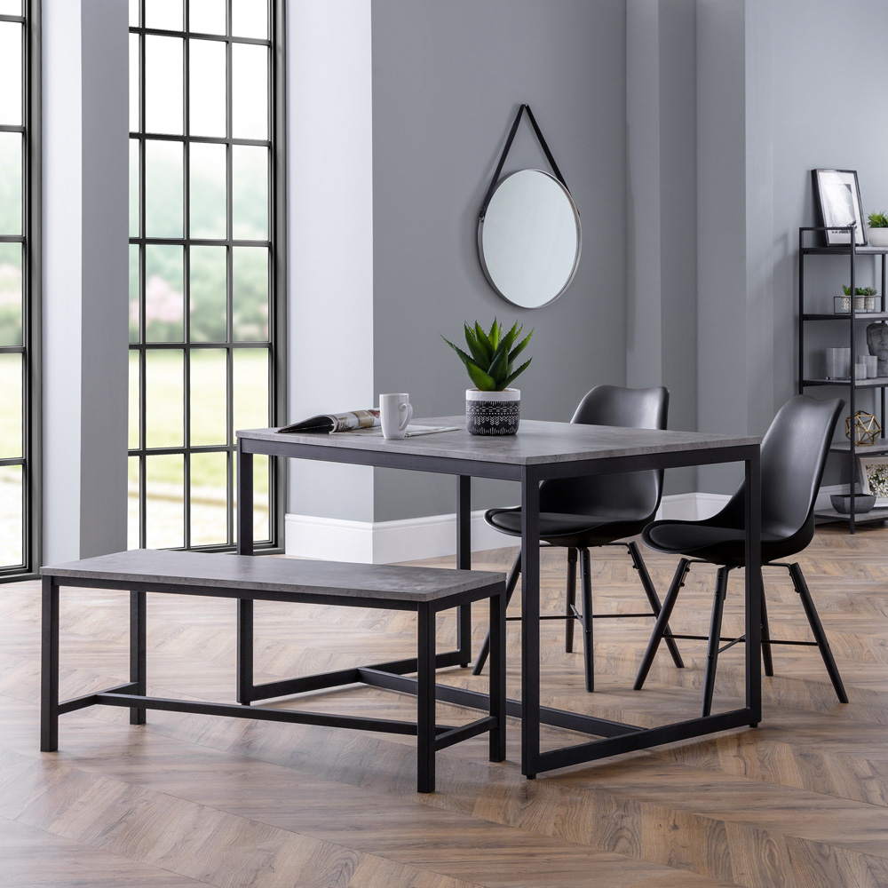 Julian Bowen Staten 2 Seater Concrete Dining Bench Image 6