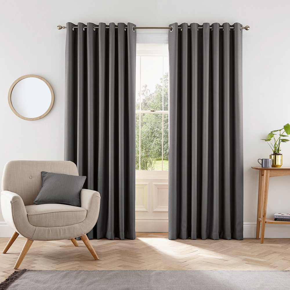 Helena Springfield Eden Charcoal Lined Eyelet Curtains 168 x 229cm Image 4