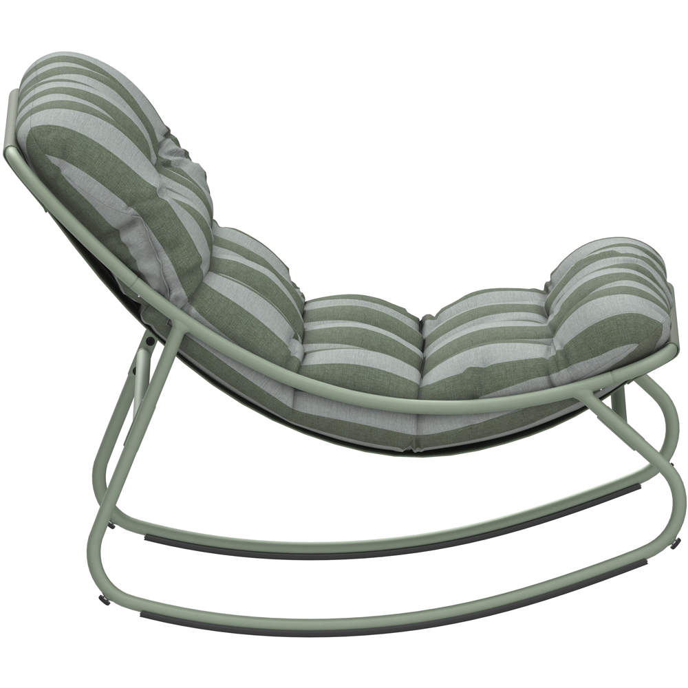 Charles Bentley Porto Green Stripe Olefin Fabric Garden Rocking Chair Image 3