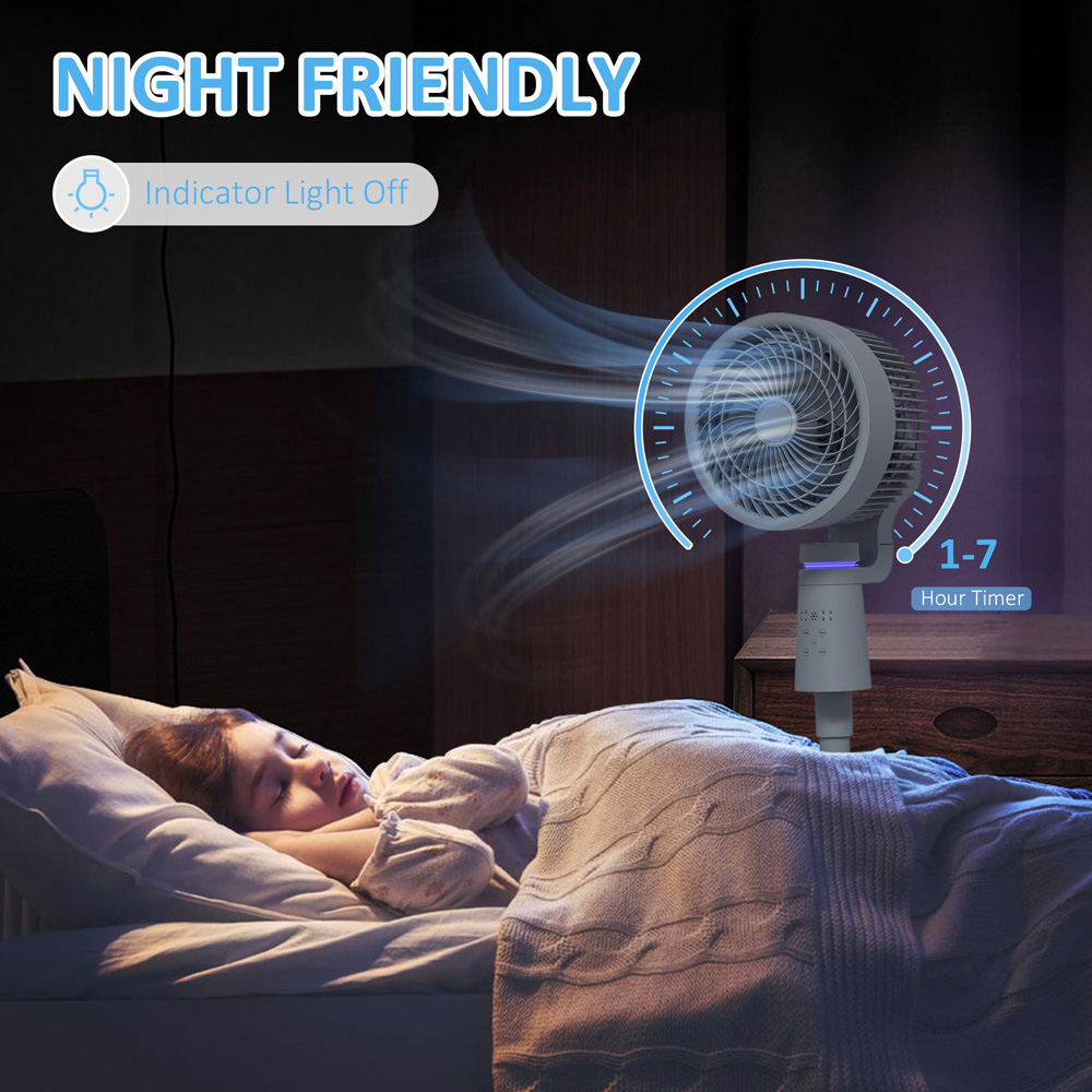 HOMCOM Grey Oscillating Pedestal Fan 37 inch Image 6