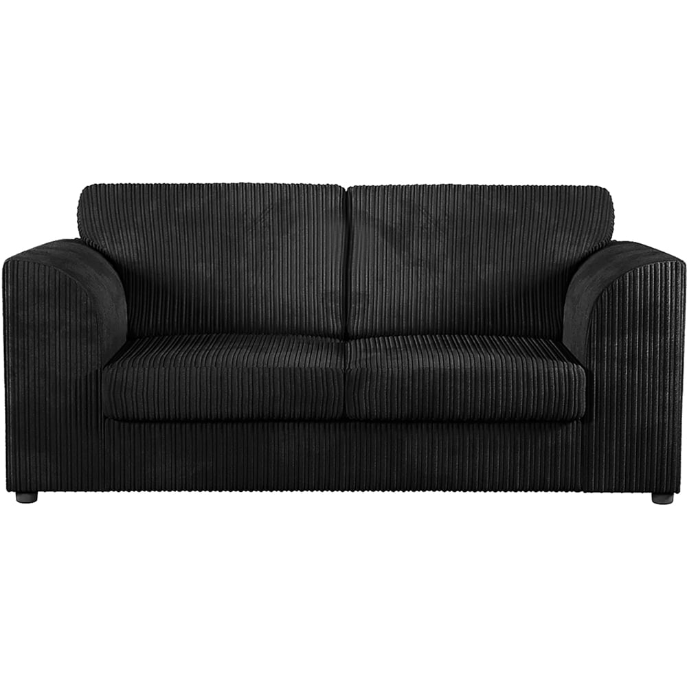 Luxor 6 Seater Black Jumbo Cord Full Back Sofa Suite Image 3
