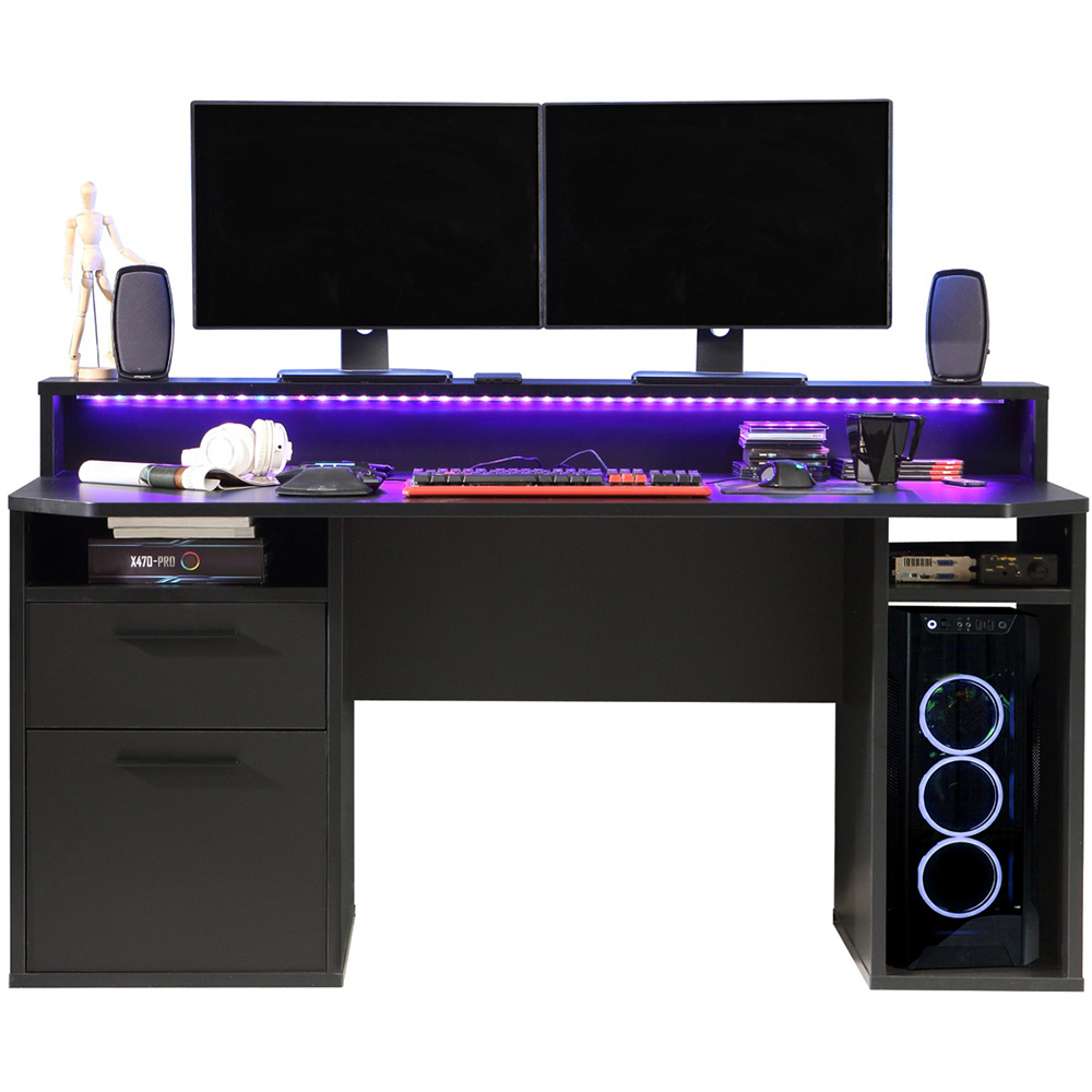Flair Power Z Colour Changing LED Gaming Desk Black Image 2