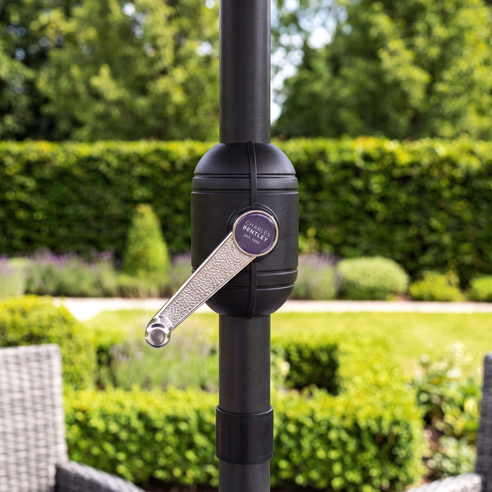 Charles Bentley Grey Metal Crank Parasol 2m Image 6
