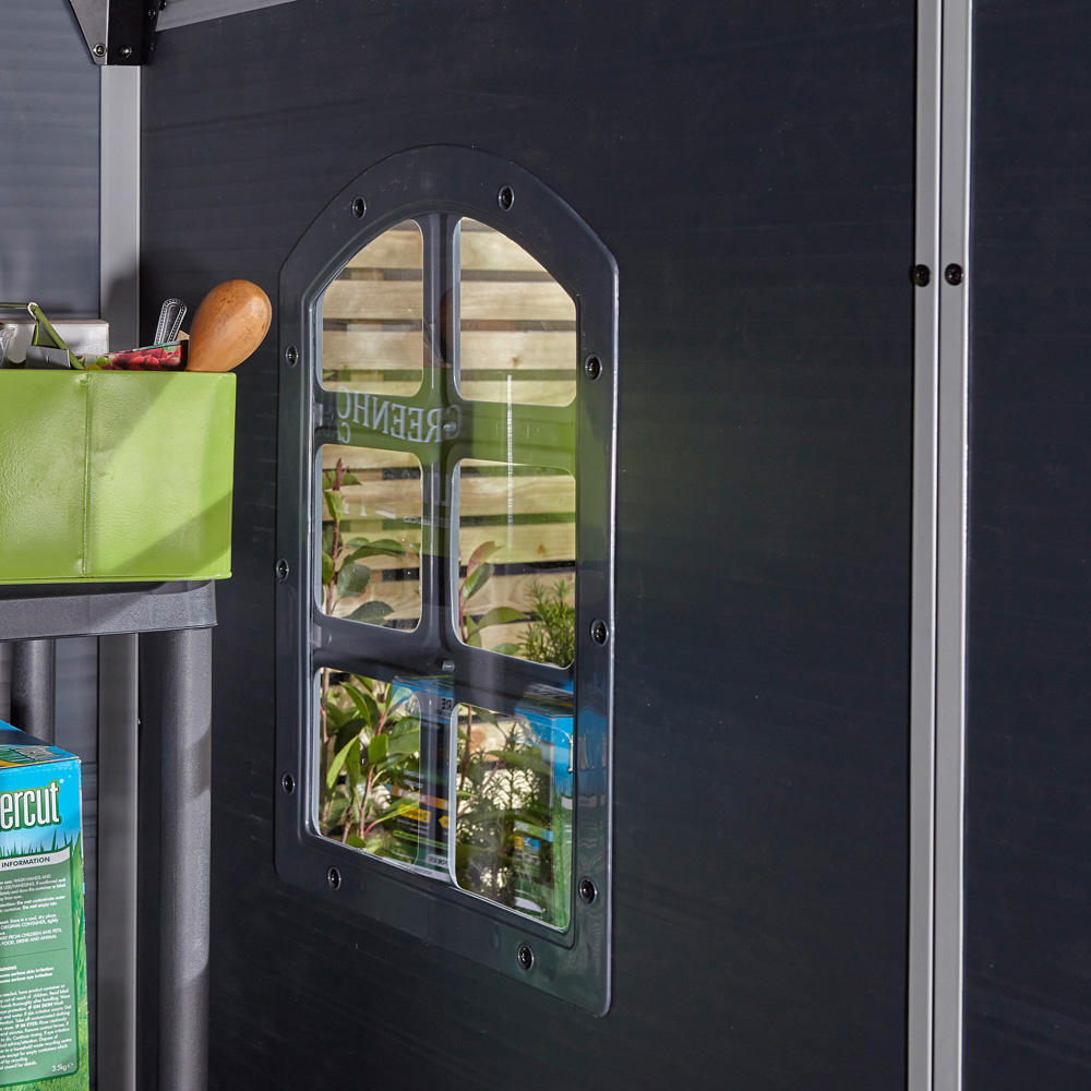 Rowlinson Airevale Plastic Apex Shed Dark Grey with Foundation Kit 4 x 6ft Image 6