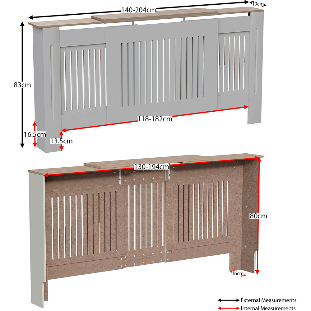 Vida Designs Arlington Olive Grey Vertical Line Radiator Cover Image 6