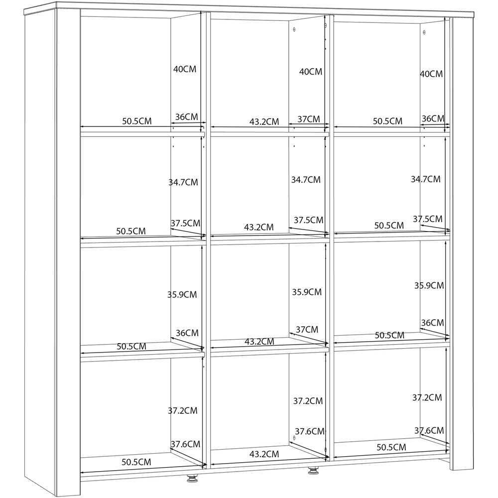 Florence Bohol 3 Door White Riviera Oak Large Display Cabinet Image 9
