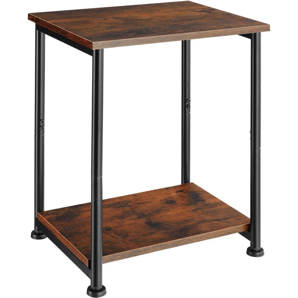 tectake Yonkers Single Shelf Dark Rustic Wooden Side Table Image 2