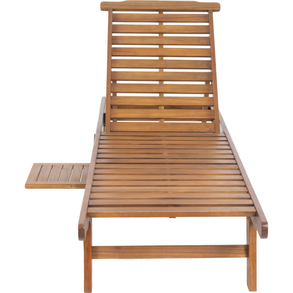 Charles Bentley Acacia Wooden Sun Lounger Image 4