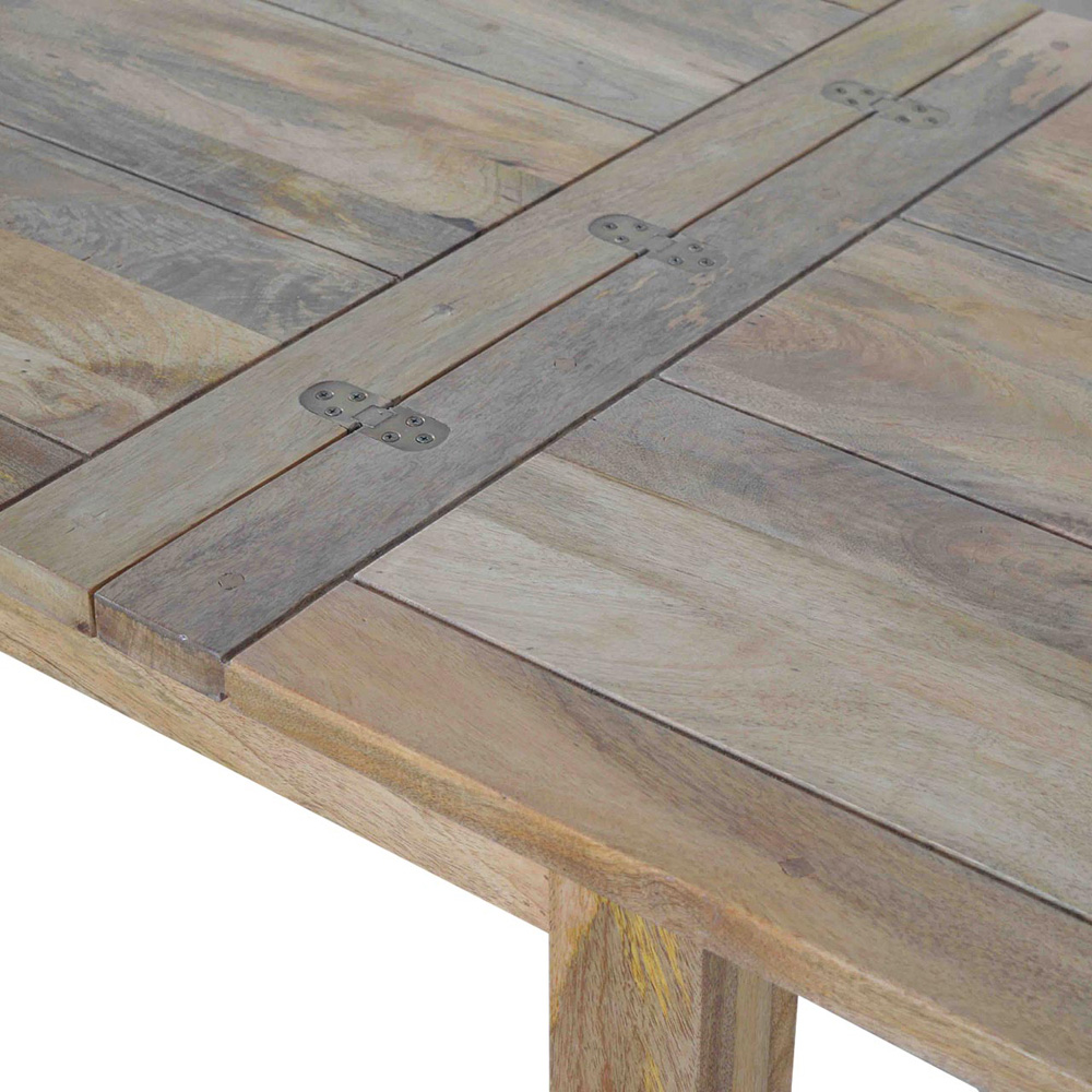 Artisan Furniture Granary Oak 6 Seater Mango Wood Extendable Butterfly Dining Table Image 5