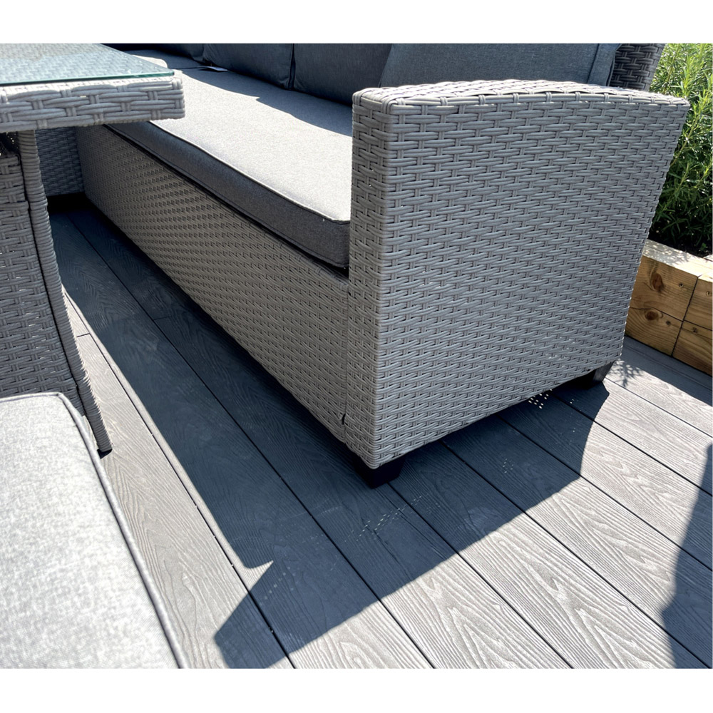 Outdoor Living The Croft 8 Seater Grey Corner Gas Firepit Dining Set Image 9