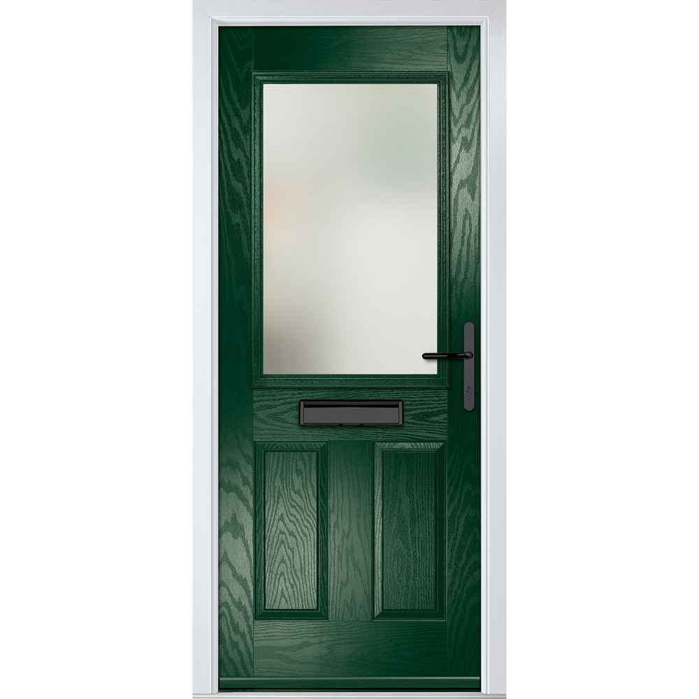 Crystal-Direct Lytham Green GRP Clear Glass Left Hand Open Front Door 2090 x 920mm Image 1