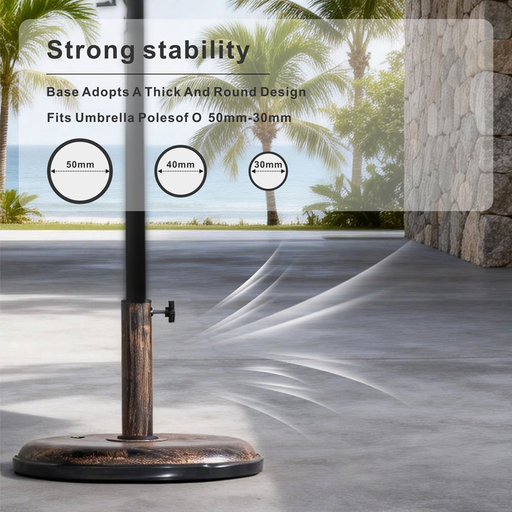 Direct Wicker Iron Effect Pattern Heavy Duty Metal Parasol Base 15kg Image 6