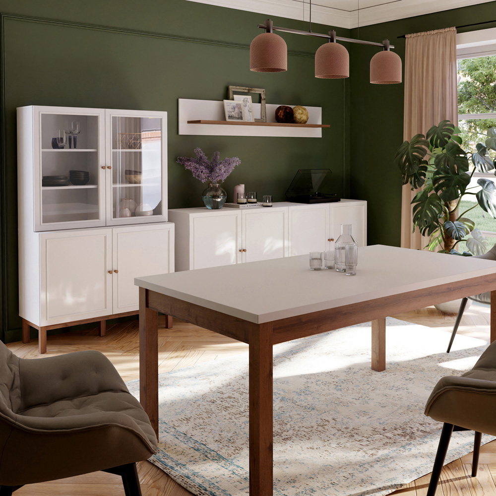 Florence Wensley Light Grey and Oak Wall Shelf Image 5