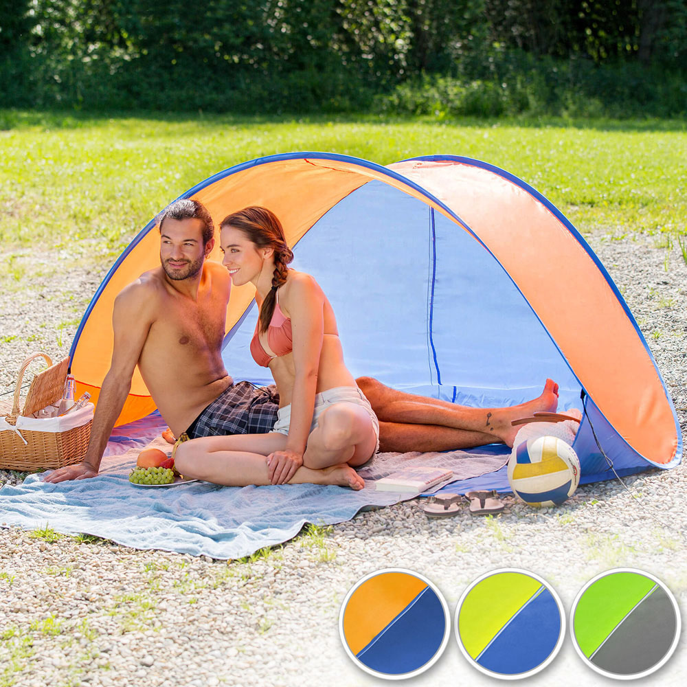 tectake Blue and Yellow Beach Tent Jasmin Image 6
