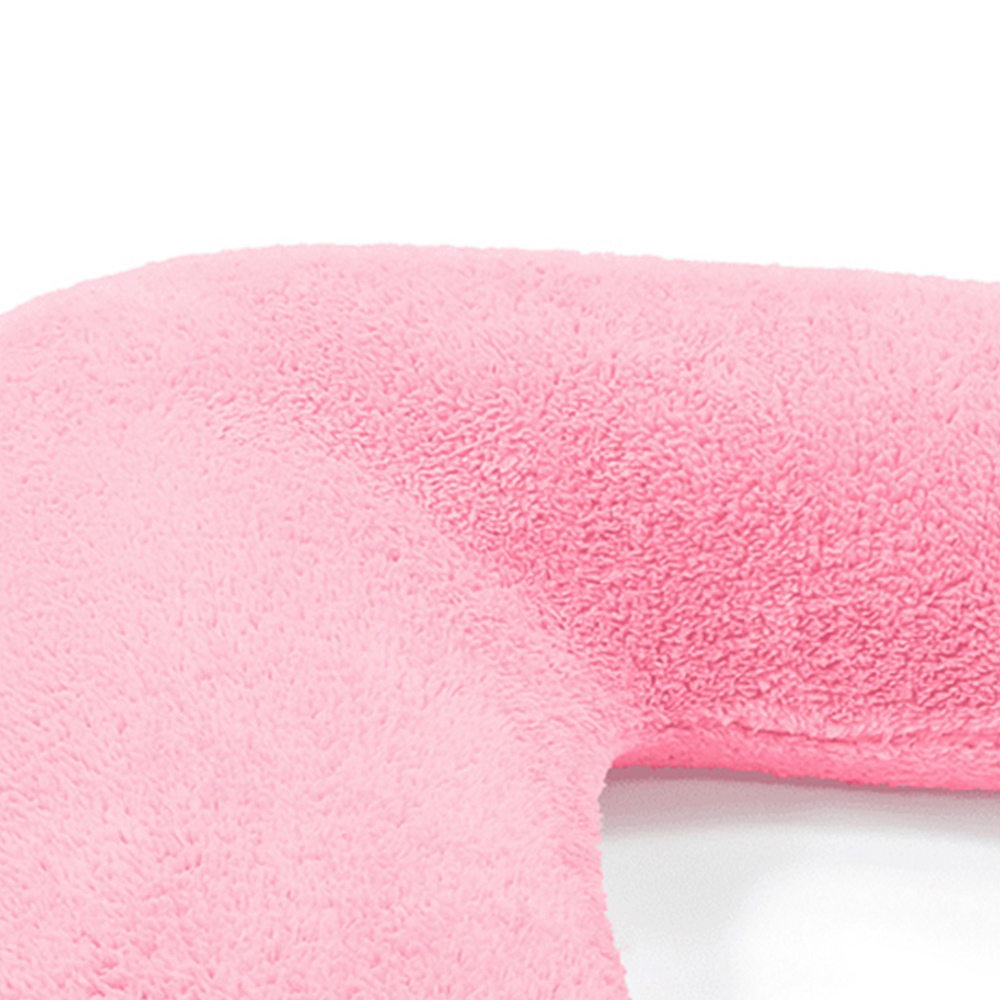 Velosso Blush Pink Teddy Fleece V Shape Pillow Image 3