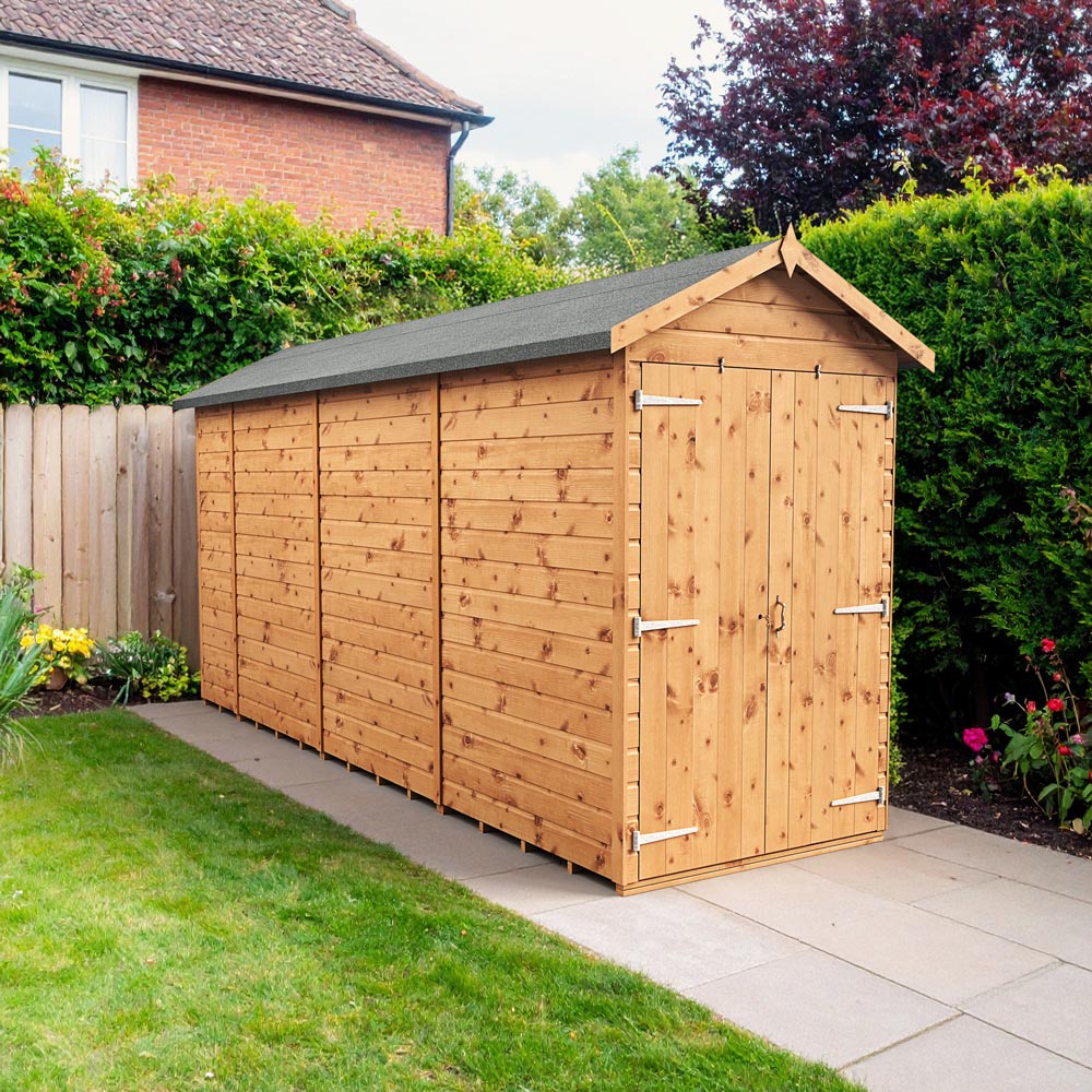 Empire Sheds 4 x 14ft Double Door Tongue and Groove Wooden Apex Garden Shed Image 2