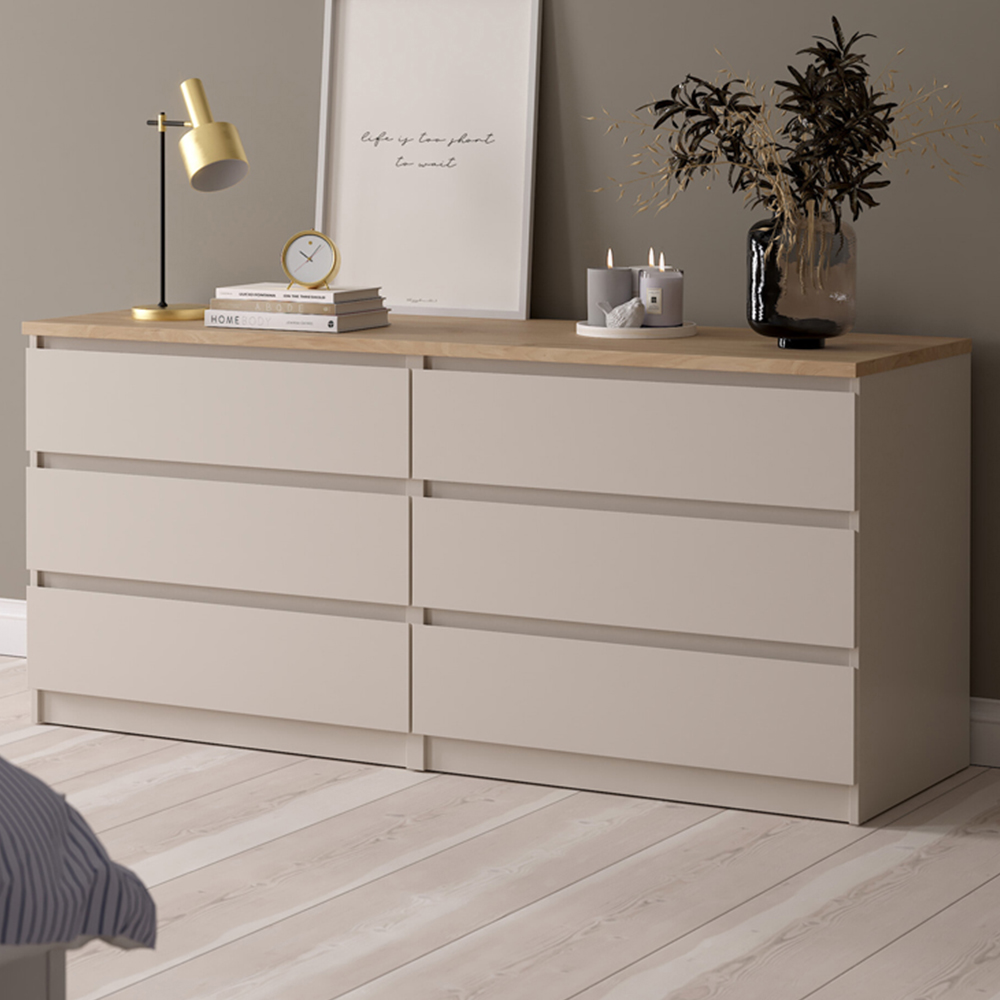 Florence Naia 6 Drawer Cashmere Jackson Hickory Wide Chest of Drawers Image 1