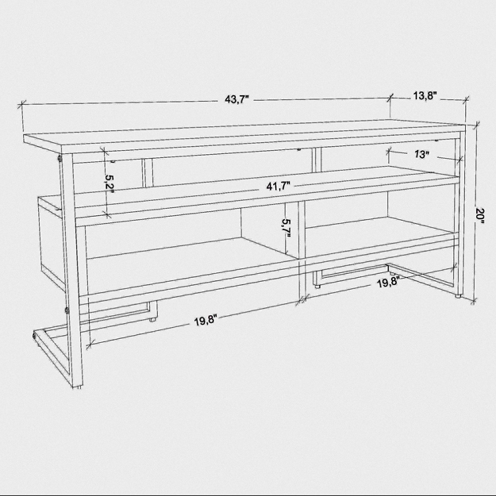 Decorotika Merrion 3 Shelf Black and White TV Unit Image 7