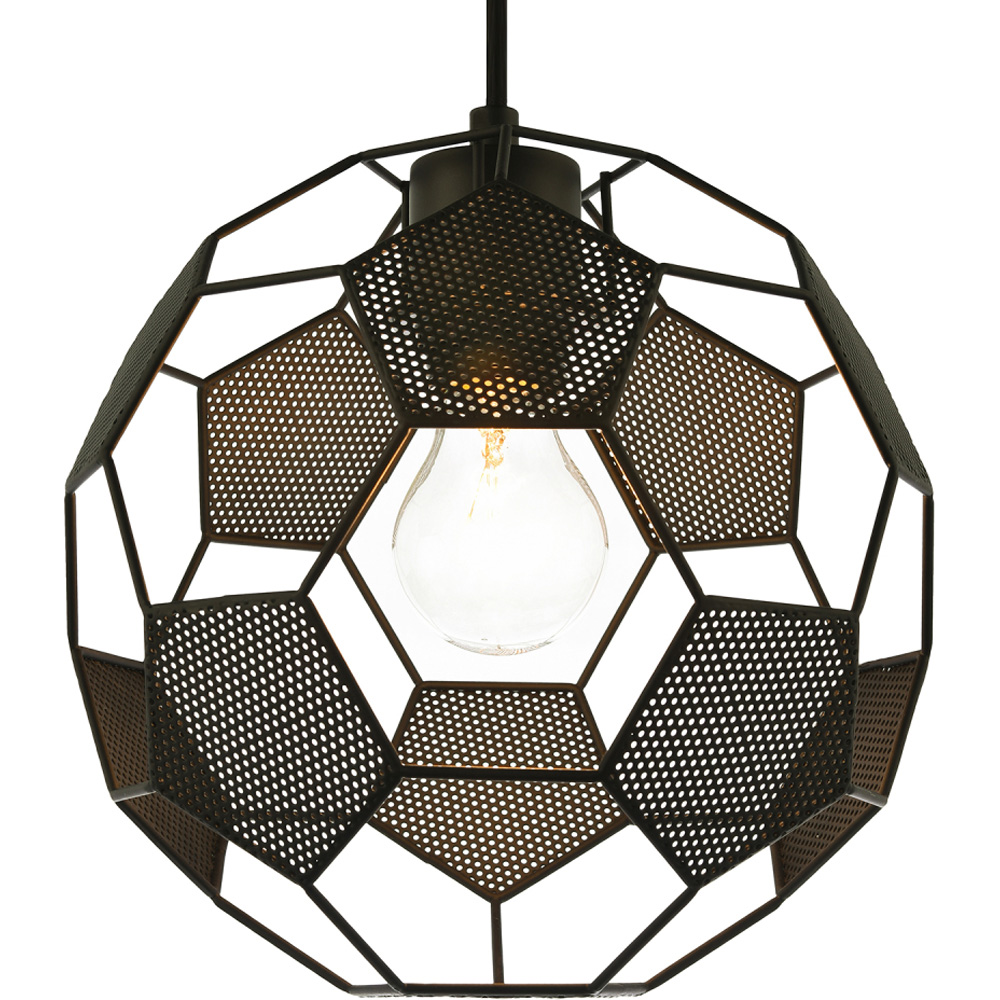 Happy Homewares Matte Black Football Soccer Pendant Lamp Shade Image 3