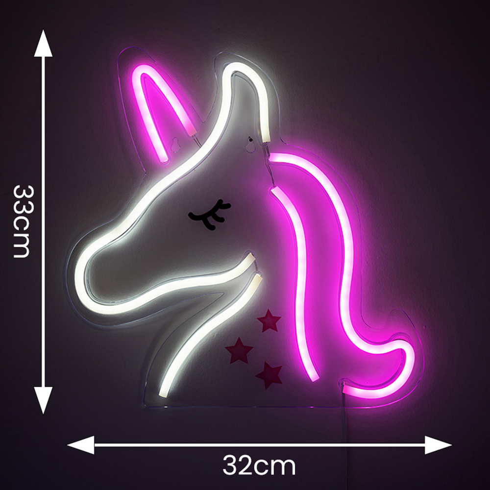 ValueLights Neon Unicorn Wall Light Image 5