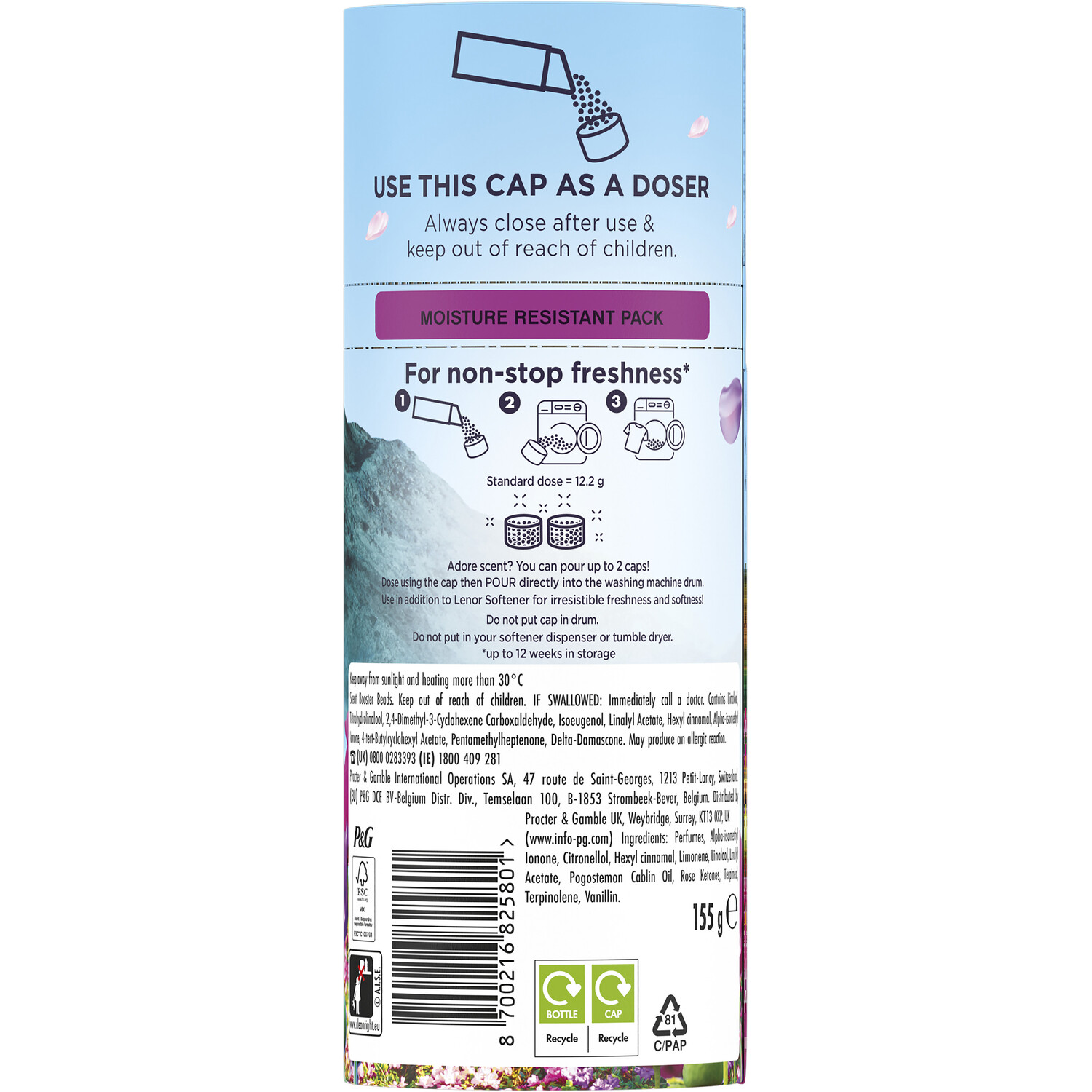 Lenor In Wash Scent Booster Beads 155g Enchanted Wildflowers Image 2