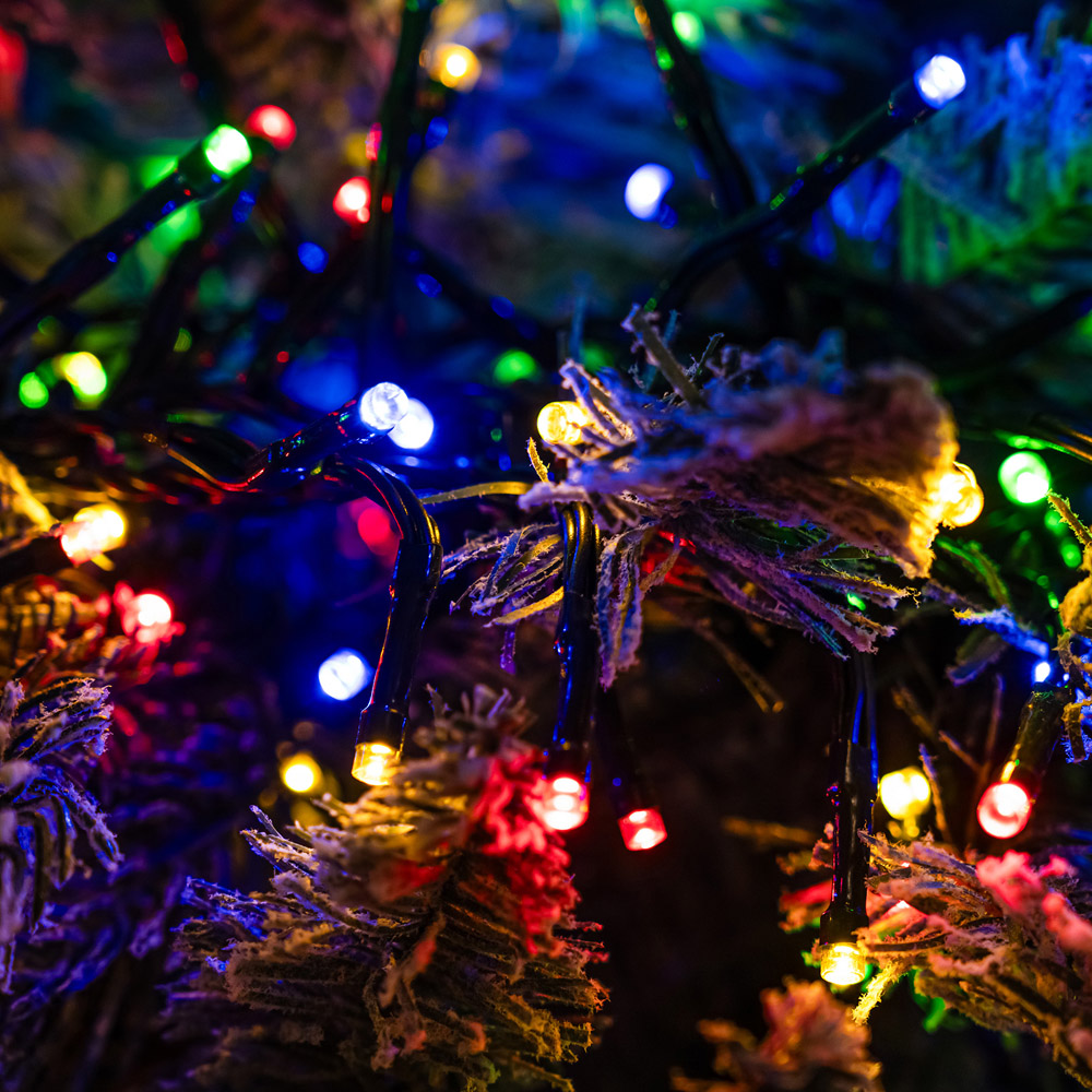 The Christmas Centre 2000 Multicoloured LED Multifunction Green Cable Cluster Light 30m Image 5