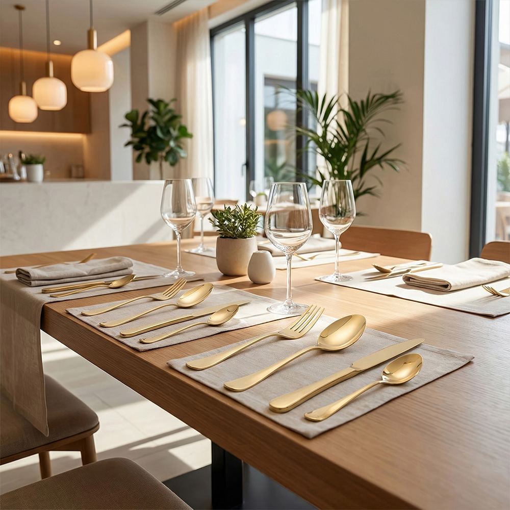 Living and Home 40 Piece Gold Stainless Steel Cutlery Set Image 7