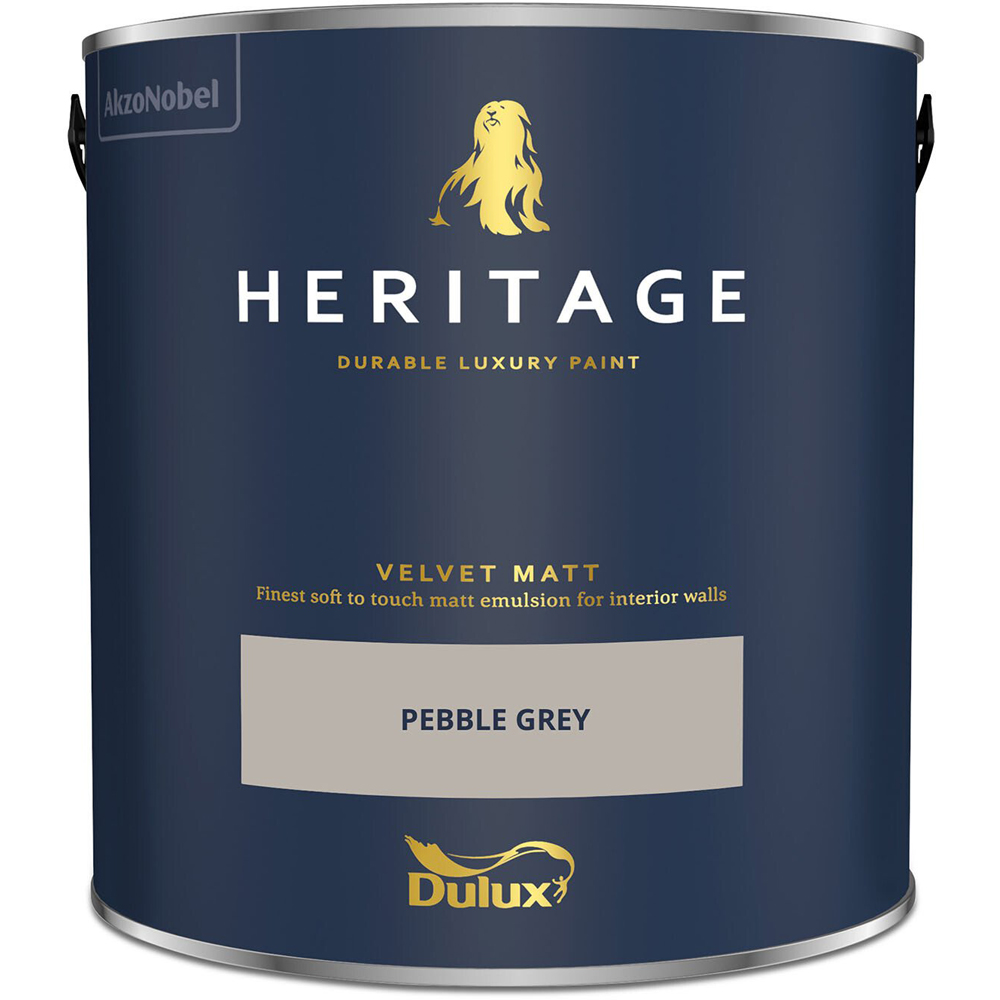 Dulux Heritage Walls and Ceilings Pebble Grey Velvet Matt Emulsion Paint 2.5L Image 2