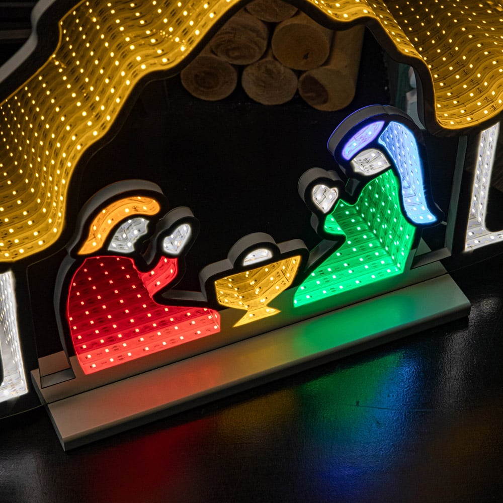 Samuel Alexander Multicolour LED Light Up Nativity Scene Infinity Christmas Decoration 65cm Image 5