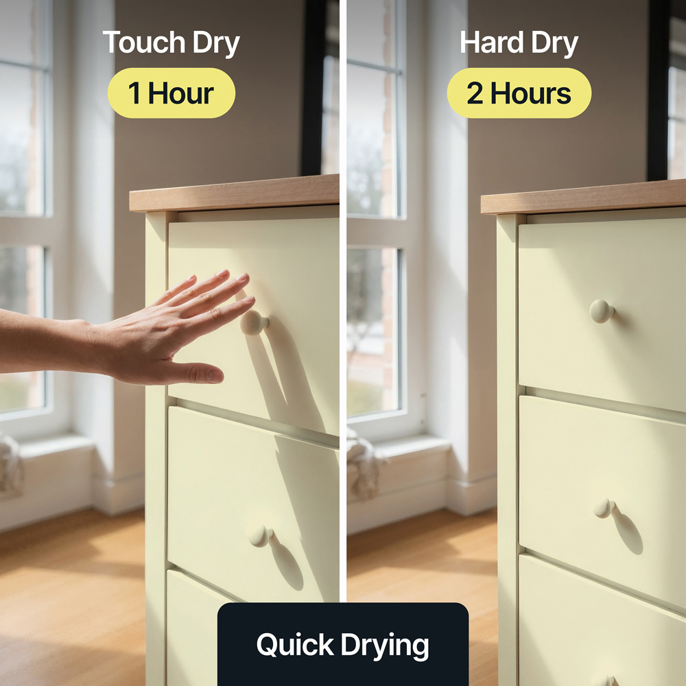 Hemway Lemon Chiffon Furniture and Walls Matt Chalk Paint 1L Image 7