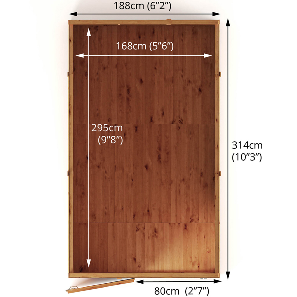 Mercia Woodsman 10 x 6ft Shiplap Pent Shed Image 8